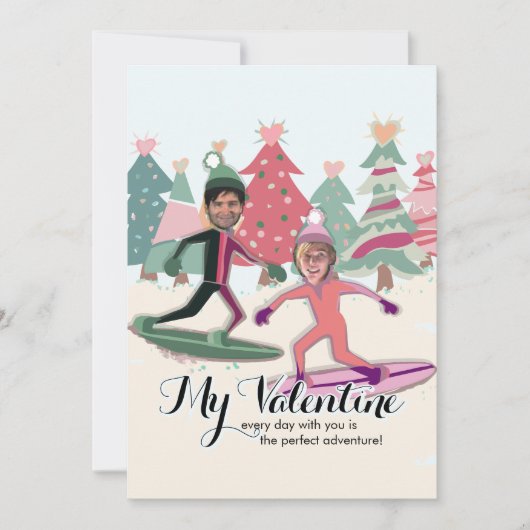 Snowboarden Feiertagskarte (Vorderseite)