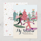 Snowboarden Feiertagskarte (Vorne/Hinten)