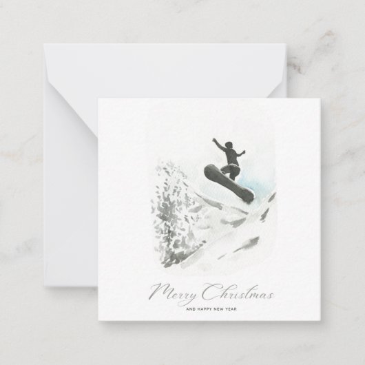 Snowboarden Foto Weihnachten Mitteilungskarte (Vorderseite)