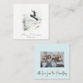 Snowboarden Foto Weihnachtskarte Mitteilungskarte (Vorne/Hinten)