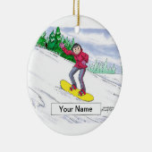 Snowboarden - Frauen Keramikornament (Rechts)
