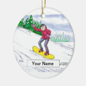 Snowboarden - Frauen Keramikornament (Links)