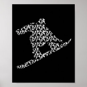 Snowboarden Freestyle Snowboarder Silhouette I S Poster