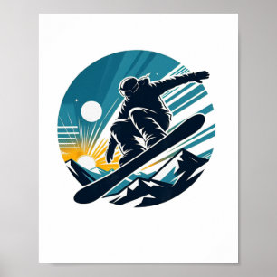 Snowboarden für Männer Frauen Snowboarder Vintag Poster