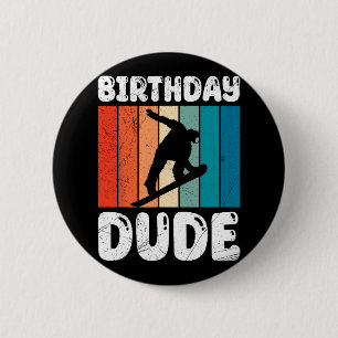 Snowboarden Geburtstag Typ Funny Snowboarder Boy Button