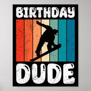 Snowboarden Geburtstag Typ Funny Snowboarder Boy Poster