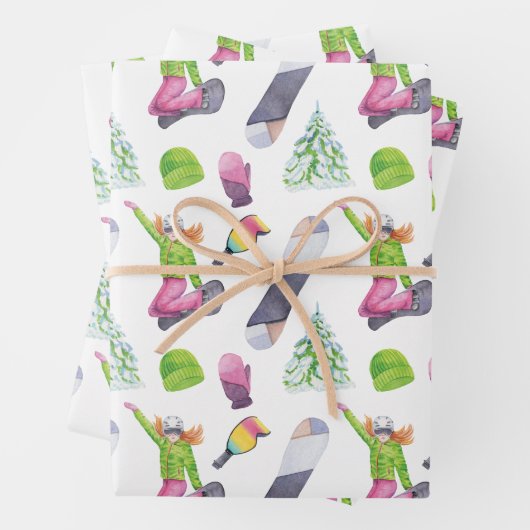 Snowboarden Geschenkpapier Set (Beispiel)