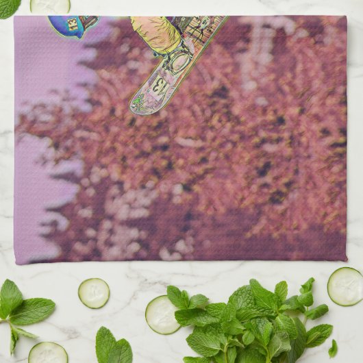 Snowboarden Geschirrtuch (Gefaltet)