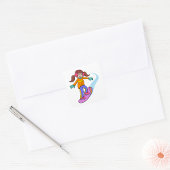 Snowboarden Girl Snow Fun Square Sticker