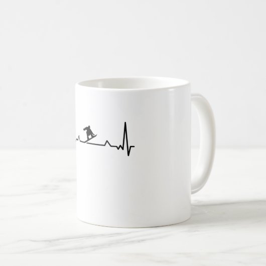 Snowboarden Heartbeat Snowboarder Geschenke Kaffeetasse (VorderseiteRechts)