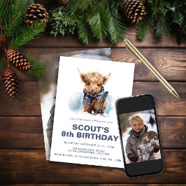 Snowboarden Hochland Kuh Foto Einladung