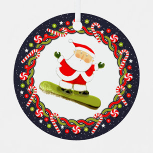 Snowboarden Holiday Geschenk Keramik Ornament Aus Metall