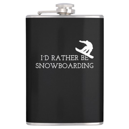 Snowboarden - ich würde eher Snowboarden Flachmann (Vorderseite)