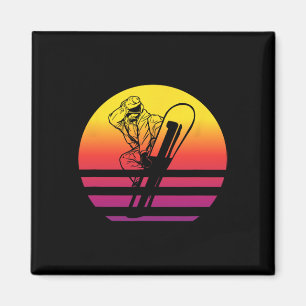 Snowboarden im Retro-Stil Vintage 1 Magnet