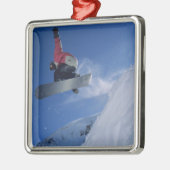 Snowboarden im Snowbird Resort, Utah (MR) Ornament Aus Metall (Links)