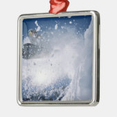 Snowboarden im Snowbird Resort, Wasatch Silbernes Ornament (Links)