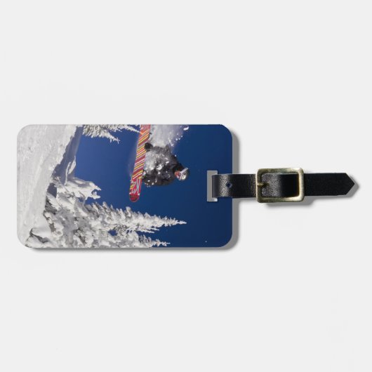 Snowboarden im Whitefish Mounort Gepäckanhänger (Vorderseite horizontal)