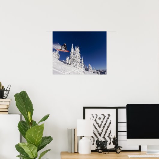 Snowboarden im Whitefish Mountain Resort Poster (Heimbüro)