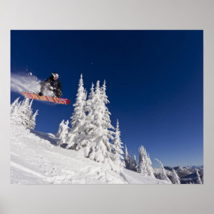 Snowboarden im Whitefish Mountain Resort Poster