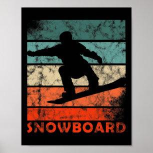 Snowboarden in der Luft an einem Pulvertag Snowboa Poster