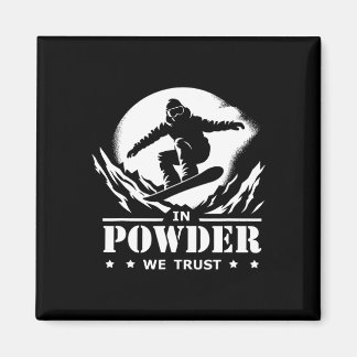 Snowboarden in Pulverform vertrauen wir Grafik Magnet