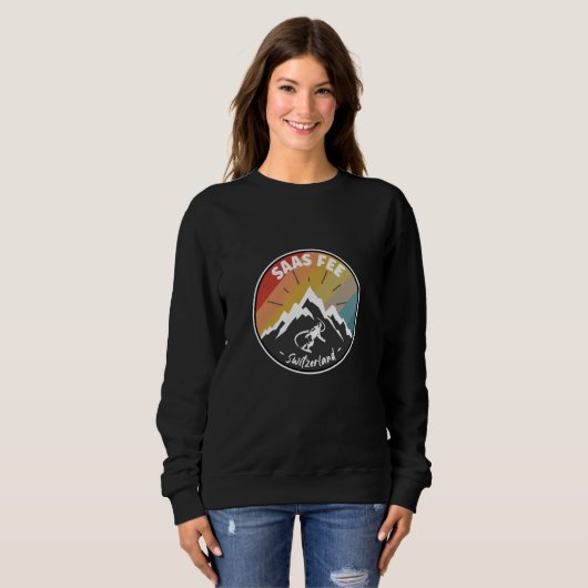 Snowboarden in Saas Fee Schweiz Sweatshirt (Vorne ganz)