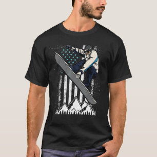 Snowboarden Indy Grab Trick on Snow Vintag Ameri T-Shirt