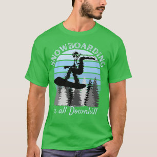 Snowboarden ist alles Abwärts Kühles Vintage Blau  T-Shirt