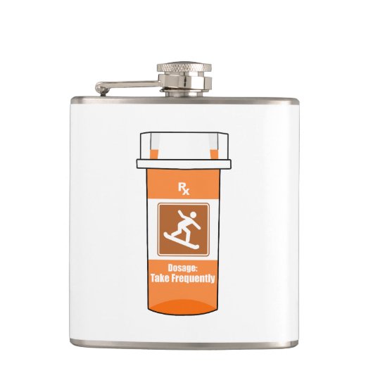 Snowboarden ist mein Medikament Flachmann (Vorderseite)