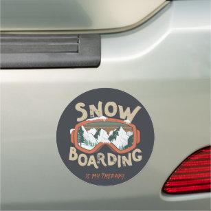 Snowboarden ist meine Therapie Funny Mountain Wint Auto Magnet