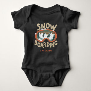Snowboarden ist meine Therapie - Wintersport Baby Strampler