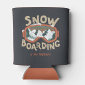 Snowboarden ist meine Therapie - Wintersport Dosenkühler (Rückseite)