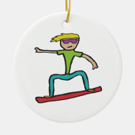 Snowboarden Keramik Ornament