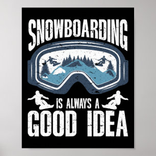 Snowboarden Kunst Männer Snowboard Winter Cool Sno Poster