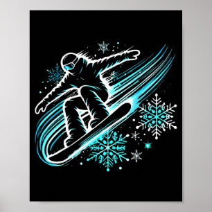 Snowboarden Lustiges Snowboard Snowboarder Fahren Poster