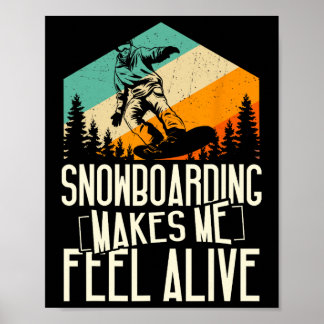 Snowboarden macht mich zum Coolen Winter-Retro Poster