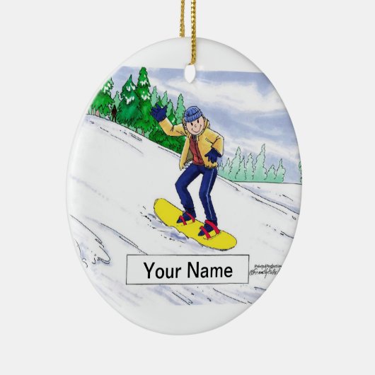 Snowboarden - Männlich Keramik Ornament (Rechts)