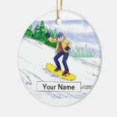 Snowboarden - Männlich Keramik Ornament (Links)