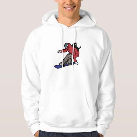 Snowboarden mit meiner Katze Hoodie (Vorderseite)