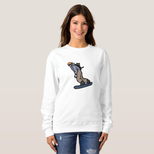 Snowboarden mit meiner Katze Sweatshirt (Vorne ganz)
