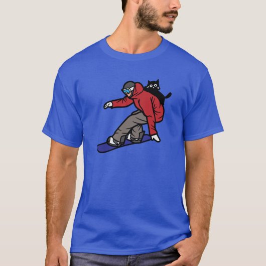 Snowboarden mit meiner Katze T-Shirt (Vorderseite)