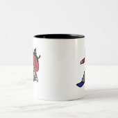Snowboarden mit meiner Katze Zweifarbige Tasse (Mittel)