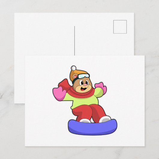 Snowboarden mit Snowboard Postkarte (Vorne/Hinten)