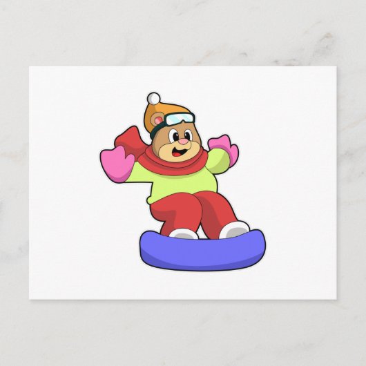 Snowboarden mit Snowboard Postkarte (Vorderseite)