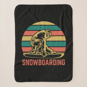Snowboarden mit Snowboarder. Sherpadecke