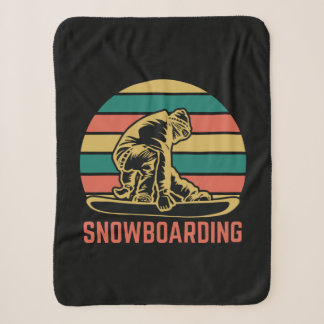 Snowboarden mit Snowboarder. Sherpadecke
