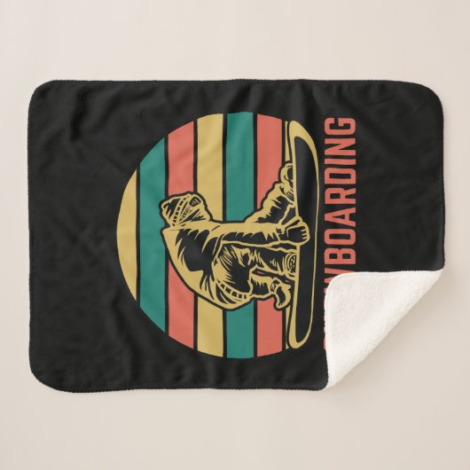 Snowboarden mit Snowboarder. Sherpadecke (Vorderseite (Horizontal))