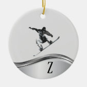 Snowboarden Monogram Snowboard Keramik Ornament (Vorne)
