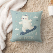 Snowboarden Niedlicher Polarbär Kissen (Decke)
