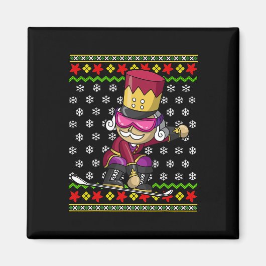 Snowboarden Nutcracker Snowboard Ugys Weihnachten Magnet (Vorne)